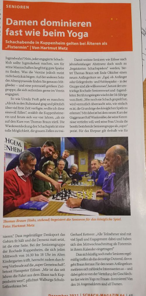 Senioren im Schach-Magazin 64